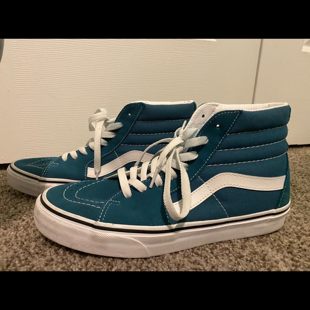 Teal High Top Vans! Size 9W 7.5M